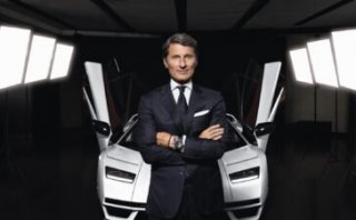 CEO of Automobili Lamborghini Stephan Winkelmann with the Countach