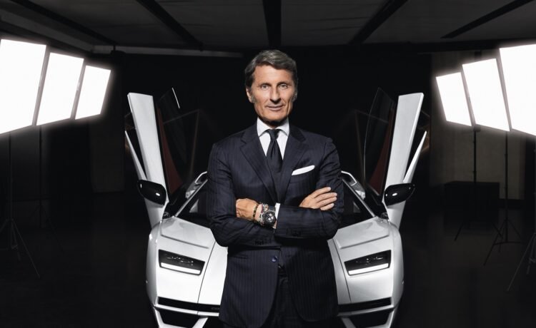 CEO of Automobili Lamborghini Stephan Winkelmann with the Countach