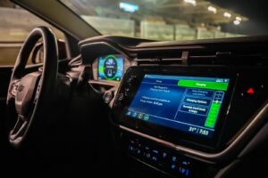 Interior of the Chevrolet Bolt EUV at the Yas Circuit in collaboration with EV Lab