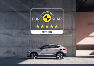 The fully electric Volvo C40 Recharge gets a five-star safety rating in the 2022 Euro NCAP tests
