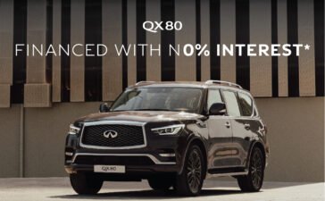 The commanding INFINITI QX80 at 0% finance with Arabian Automobiles