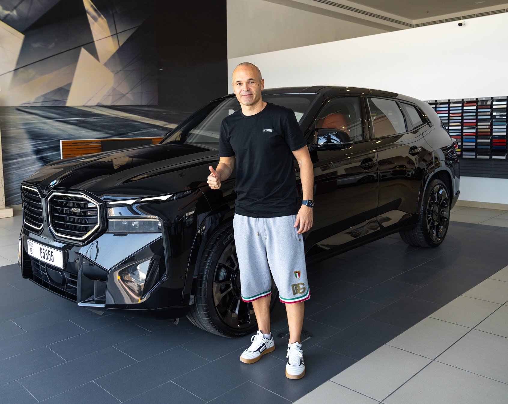 Football star Andres Iniesta takes the wheel of new BMW XM in UAE